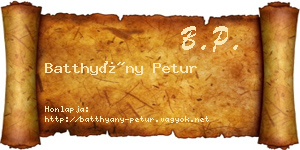 Batthyány Petur névjegykártya